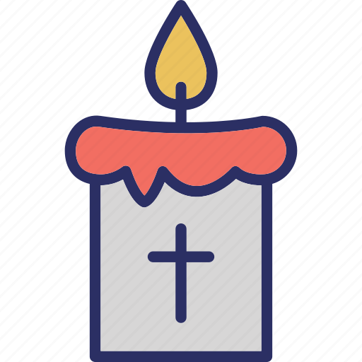 Candle with cross, candle, celebration, decoration icon - Download on Iconfinder