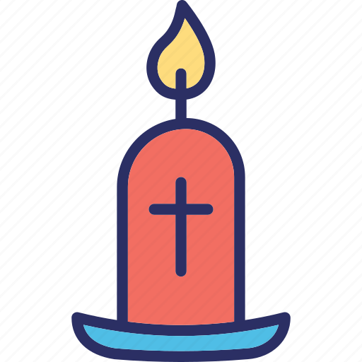 Easter, celebration, candle with cross, candle, decoration icon - Download on Iconfinder