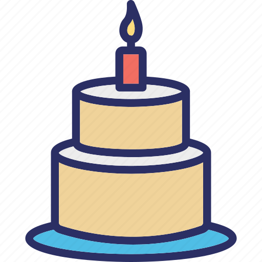 Easter, celebration, birthday cake, cake, cake with candle, easter cake icon - Download on Iconfinder