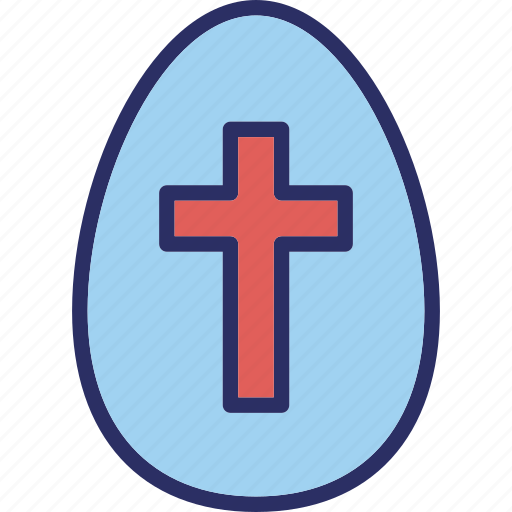 Easter, celebration, cross on egg, cross sign, easter egg icon - Download on Iconfinder