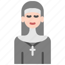 nun, avatar, woman, people, catholic, cultures, professions, christian, religious