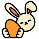 bunny, easter, egg, rabbit, happy, cute, ears