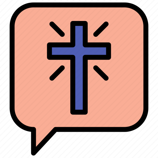 Cross, christian, easter, message, chat, bubble, jesus icon - Download on Iconfinder