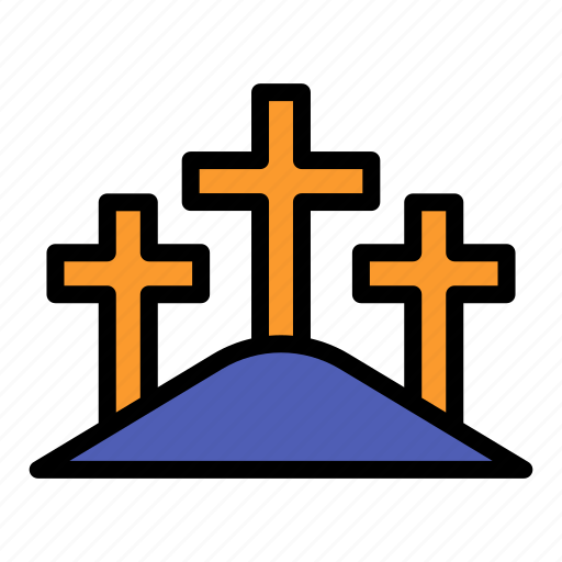 Cross, resurrection, christian, hill, faith, jesus, god icon - Download on Iconfinder
