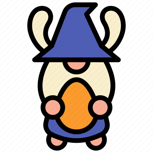 Gnome, easter, egg, cute, happy, elf, dwarf icon - Download on Iconfinder