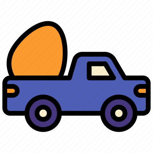Truck, easter, pickup, cute, car, happy, egg icon - Download on Iconfinder