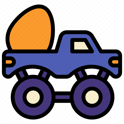 Truck, monster, pickup, easter, egg, car, happy icon - Download on Iconfinder