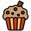 muffin, birthday, cupcake, baked, dessert, bakery 