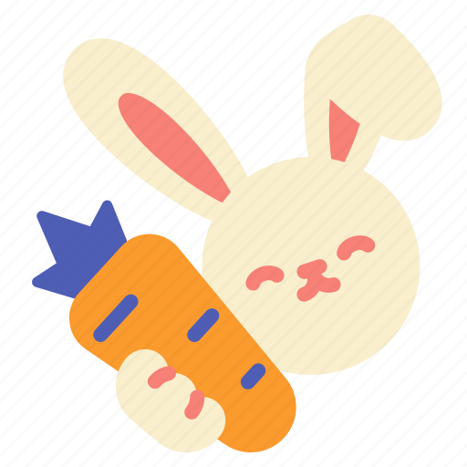 Bunny, carrot, easter, rabbit, happy, ears, cute icon - Download on Iconfinder