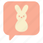 bunny, easter, rabbit, message, chat, bubble, text 