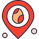 egg, location, map, pin