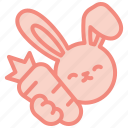 bunny, carrot, easter, rabbit, happy, ears, cute