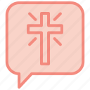 cross, christian, easter, message, chat, bubble, jesus