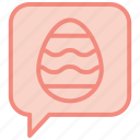 easter, egg, message, chat, bubble, text, communication