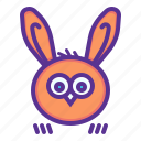 bunny, ears, easter, owl, rabbit