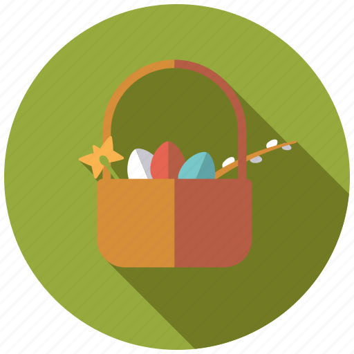 Basket, daffodil, easter, eggs, holidays, pussy willow catkin, religion icon - Download on Iconfinder