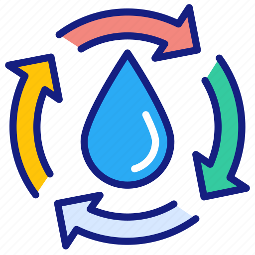 Water, cycle, ecology, reuse, drop, environment, green icon - Download on Iconfinder