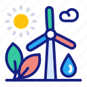 renewable, energy, ocean, ecology, recycling, sustainable, green, leaf, turbine, wind