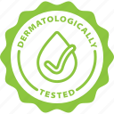 dermatologically tested, label, sticker, tag, tested