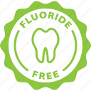 dental, fluoride, free, green, label, tag, tooth 