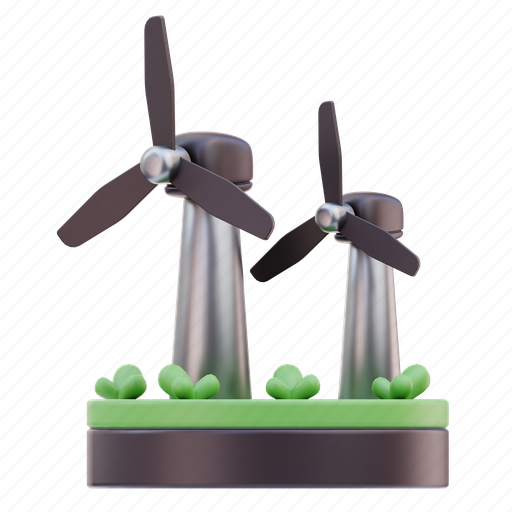 Wind, turbine, ecology, energy, air, weather, electricity 3D illustration - Download on Iconfinder