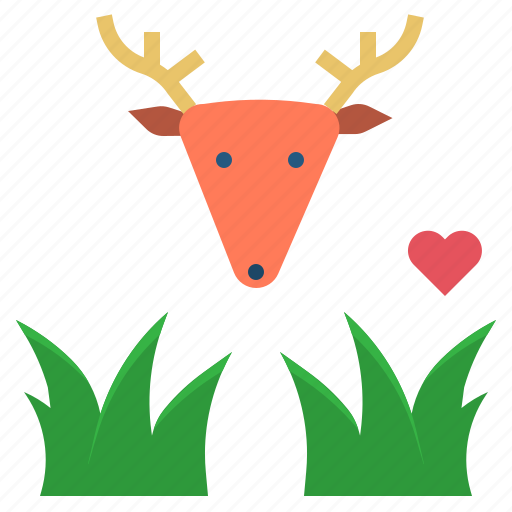 Deer, grass, grassland, herbivore, vegetarian icon - Download on Iconfinder