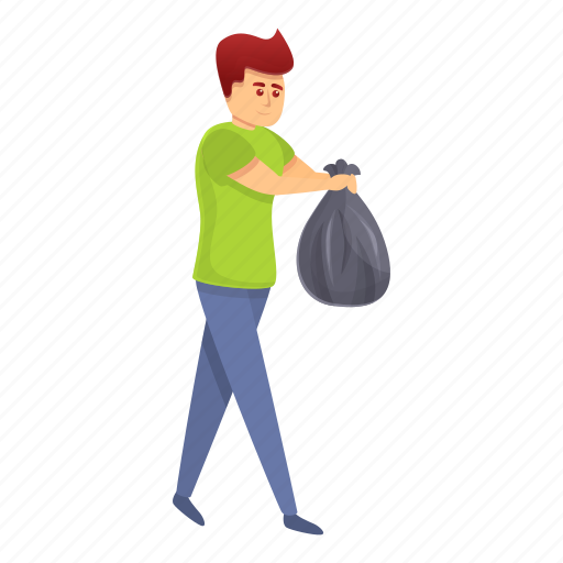 Bag, boy, garbage, person, take, woman icon - Download on Iconfinder