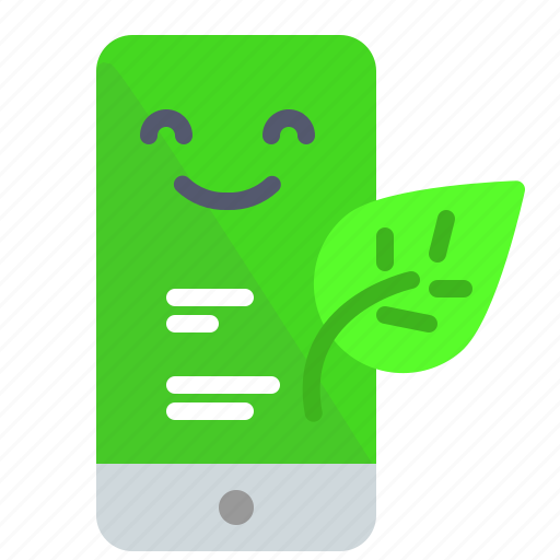 Green, leaf, mobile, recyclable icon - Download on Iconfinder