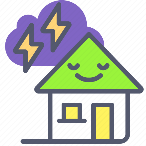 Bio, eco, green, home, house, leaf, thunder icon - Download on Iconfinder