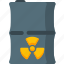nuclear, waste, alert, bin, danger, delete, radiation 