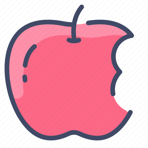 Apple, bite, bitten, food, fruit, trash, waste icon - Download on Iconfinder
