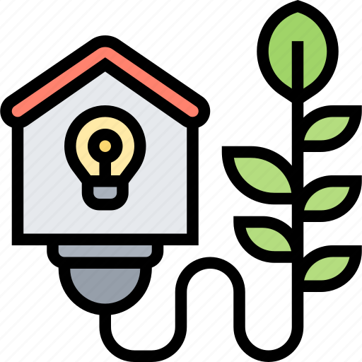 Bioenergy, plant, electric, efficiency, house icon - Download on Iconfinder