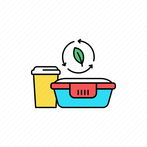 Sustainable, dishes, thermos, tray, recycled, tableware icon - Download on Iconfinder