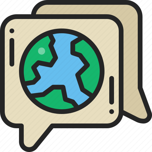 Talking, chat, conversation, speech, bubble, ecology, planet icon - Download on Iconfinder