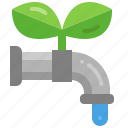 save, water, faucet, tap, conservation, leaf