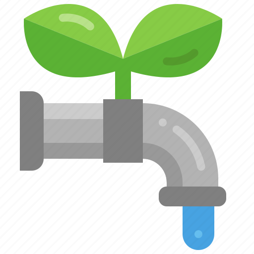 Save, water, faucet, tap, conservation, leaf icon - Download on Iconfinder