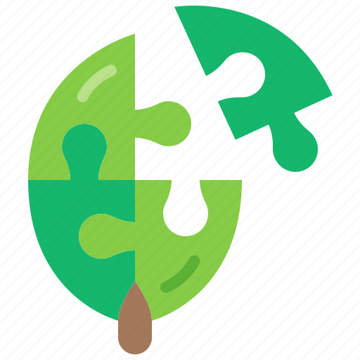 Solution, puzzle, leaf, teamwork, jigsaws, eco icon - Download on Iconfinder