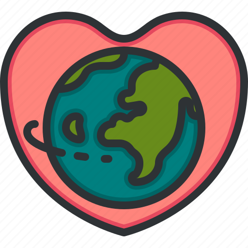 Love, earth, world, eco, heart icon - Download on Iconfinder