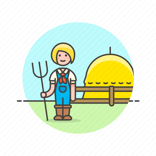 Ecology, farmer, agriculture, hay, hayfork, nature, prepare icon - Download on Iconfinder