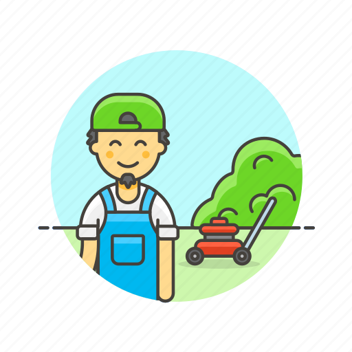 Ecology, gardener, machine, cut, grass, man, mow icon - Download on Iconfinder