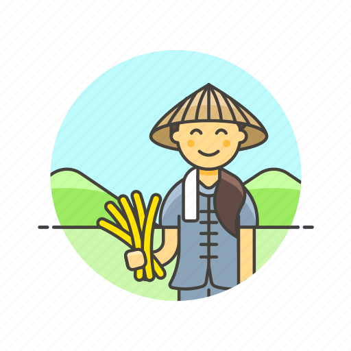 Ecology, farmer, rice, agriculture, environment, hay, woman icon - Download on Iconfinder