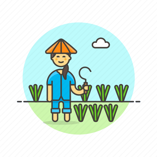 Ecology, farmer, pick, sickle, vegetable, woman, collect icon - Download on Iconfinder
