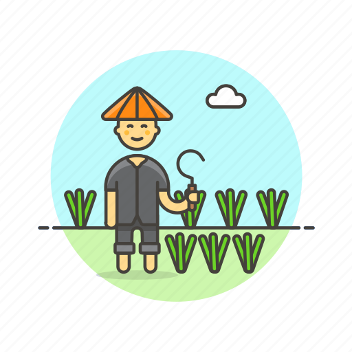 Ecology, farmer, man, pick, sickle, vegetable, collect icon - Download on Iconfinder