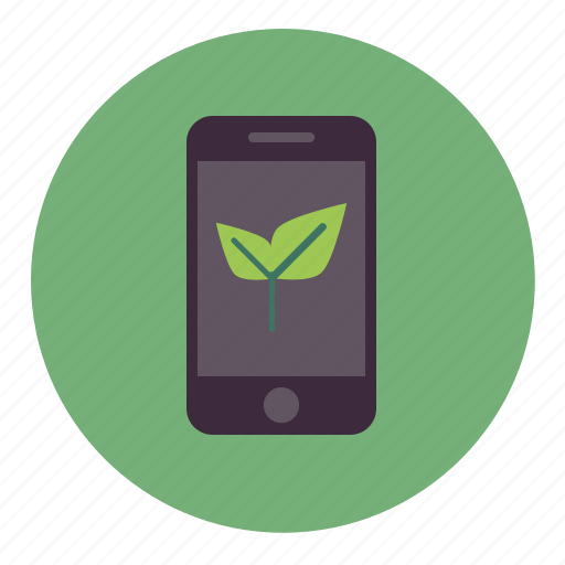 Eco, ecology, green, leaf, nature, phone, plant icon - Download on Iconfinder