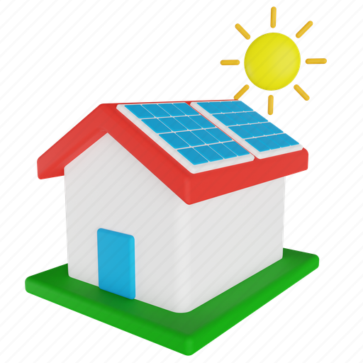Solar, house, home, property 3D illustration - Download on Iconfinder