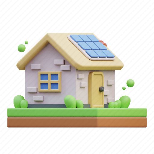 Eco, house, real estate, estate, leaf, property, ecology 3D illustration - Download on Iconfinder
