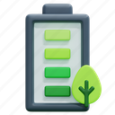 eco, battery, ecology, and, environment, friendly, charging, 3d