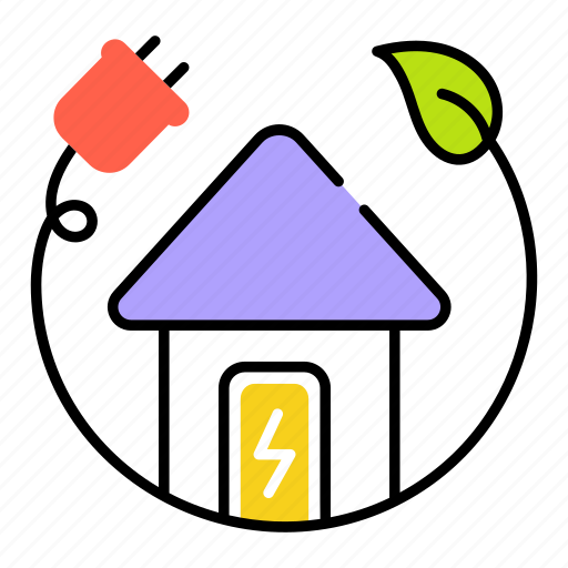 Home electricity, house electricity, eco electricity, green energy, home energy icon - Download on Iconfinder