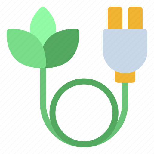 1, cable, leaf, power, ecology, electric icon - Download on Iconfinder