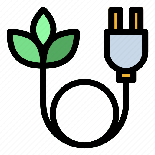 1, cable, leaf, power, ecology, electric icon - Download on Iconfinder